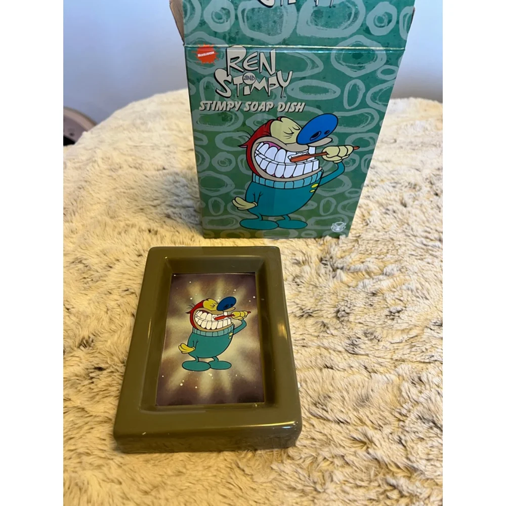 NIB The Nick Box Ren & Stimpy Stimpy Ceramic Soap Dish